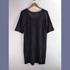 Vero Moda Womens Sparkling Knitted Sequin Mini Sweater Dress Black/Black